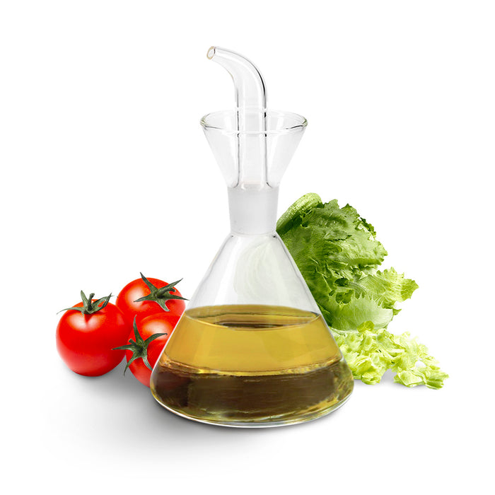 Aceitera de cristal con sistema antigoteo, capacidad 500 ml.