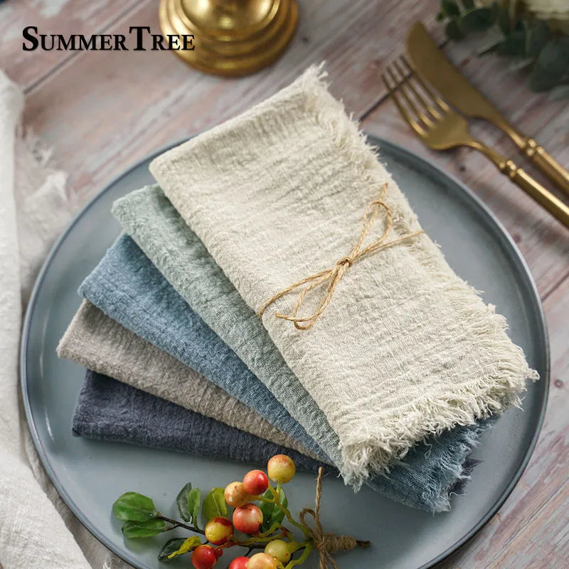 Rustic Table Runner Farmhouse Frayed Edges 