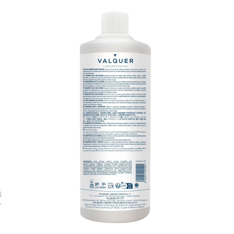 Champú cola swag cafeína brillo y volumen para cabello