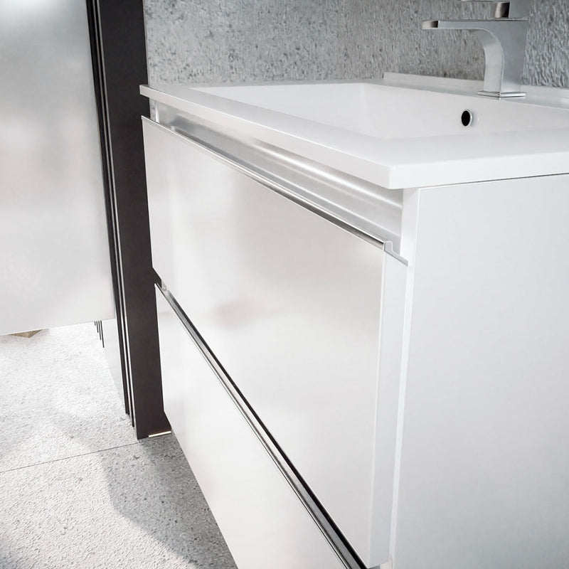 Conjunto mueble de baño suspendido | Blanco brillo | 3_BP