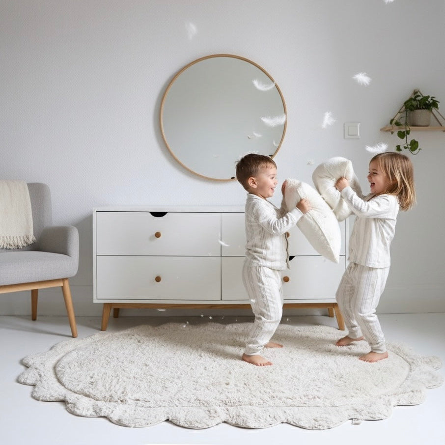 Alfombra ovalada infantil | color crudo 100x150cm