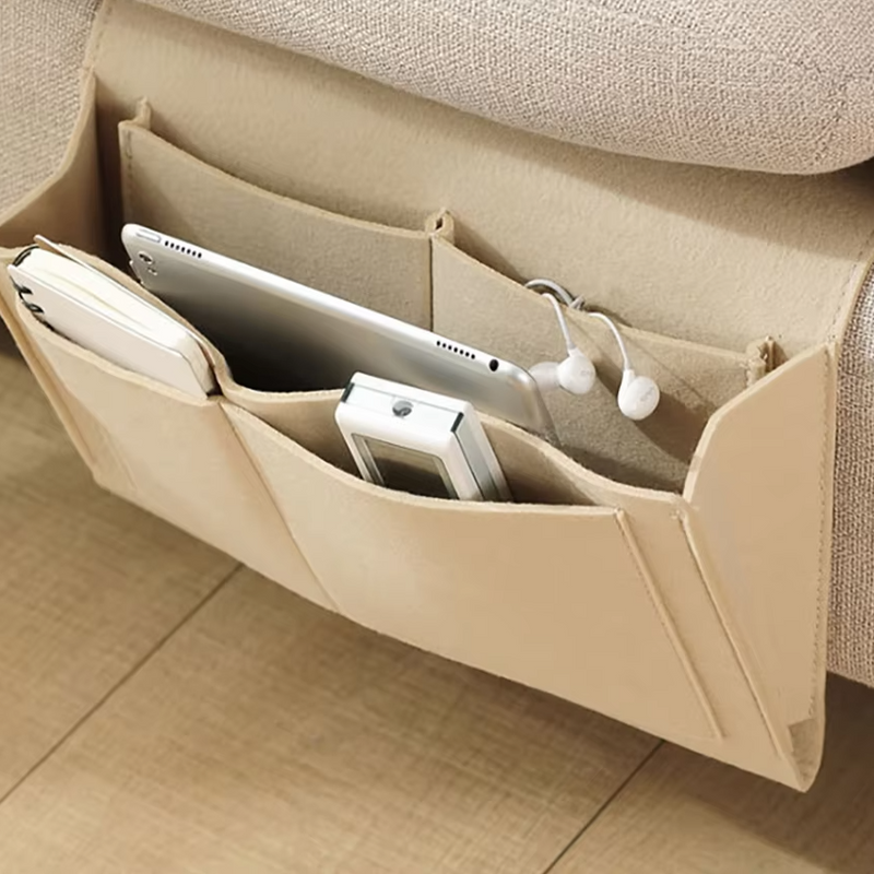 Bolsa organizadora lateral de fieltro para la cama o sofáOrganizadores