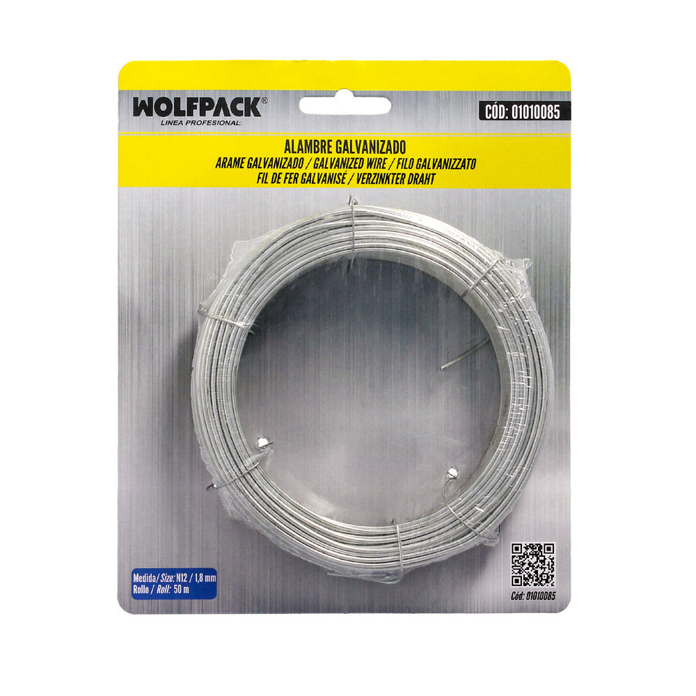 Alambre galvanizado 1,80mm / 12 (rollo 50 metros)