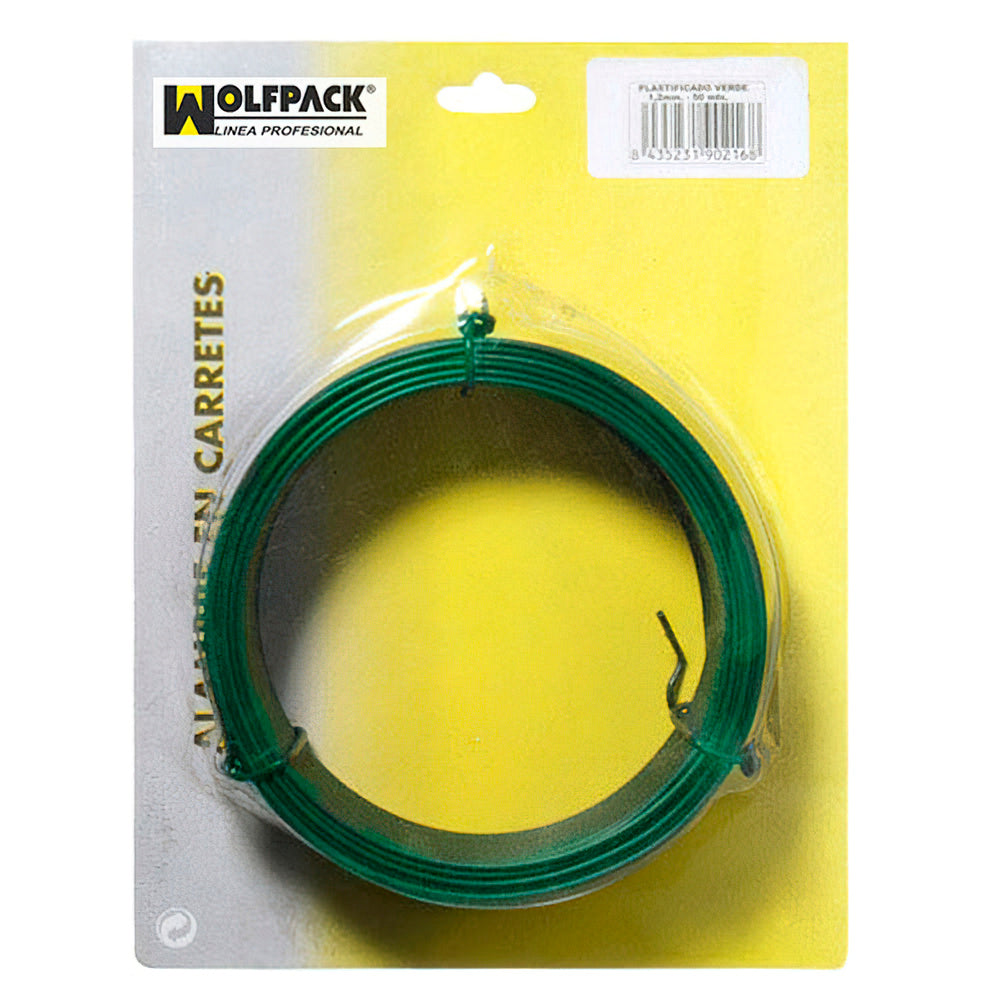 Arame plastificado 1,2 mm verde (rolo 50 metros)