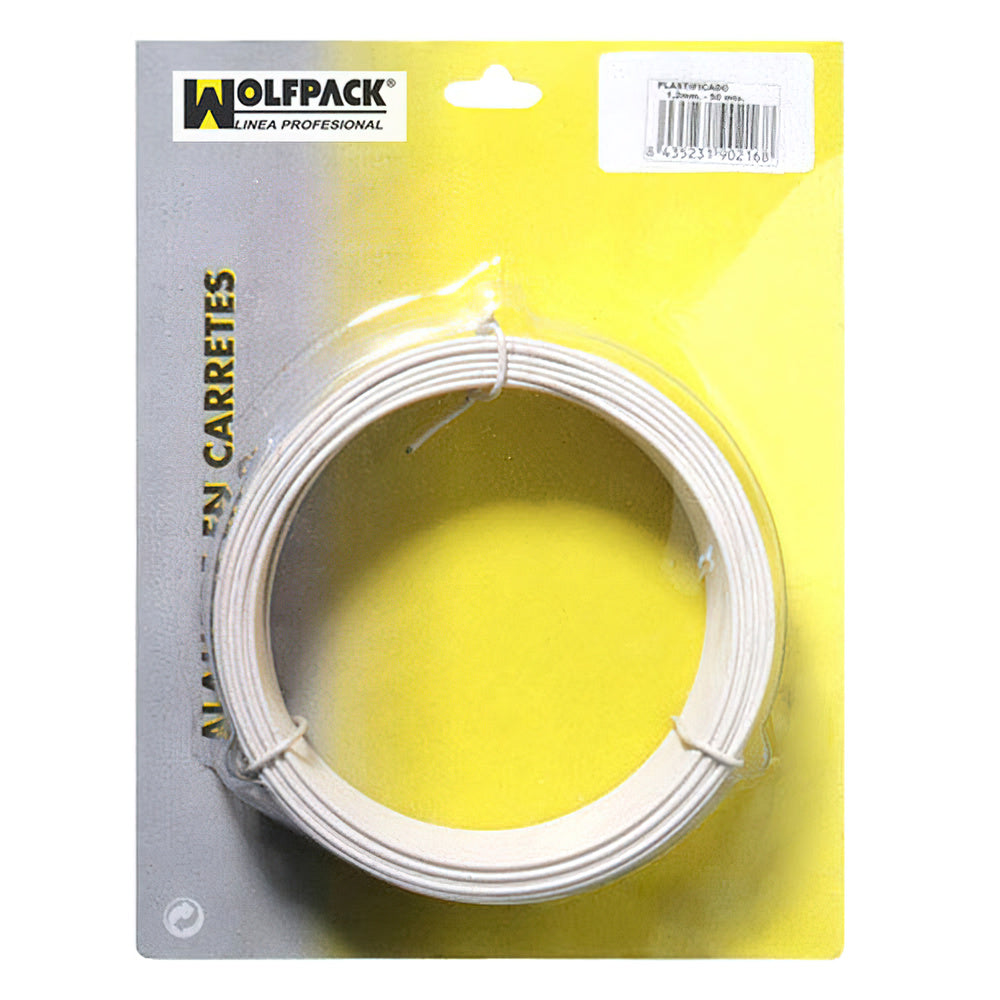 Arame plastificado 1,2 mm branco (rolo 50 metros)