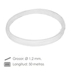 Plastic-coated wire 1.2 mm white (50-meter roll)