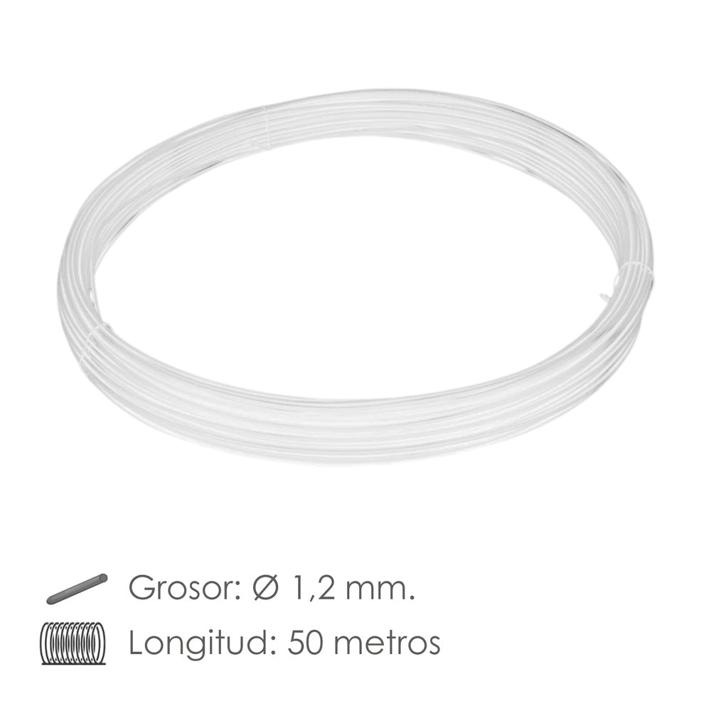Alambre plastificado 1,2 mm blanco (rollo 50 metros)