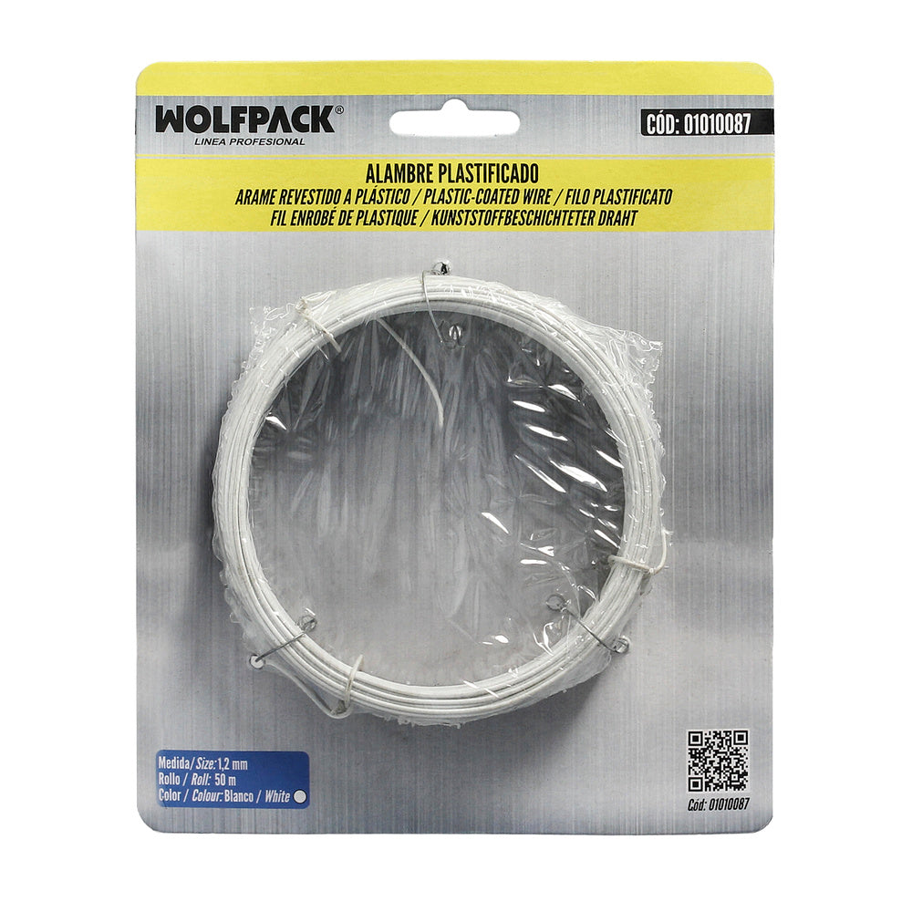 Alambre plastificado 1,2 mm blanco (rollo 50 metros)