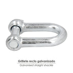 Grillete recto galvanizado 5 mm 3/16" uso doméstico