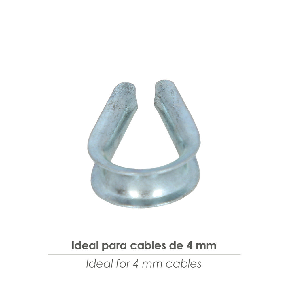 Guardacabos zincado para cable 4 mm