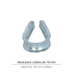 Guardacabos zincado para cable 10 mm