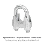 Sujetacables galvanizado 14 mm9/16" uso doméstico