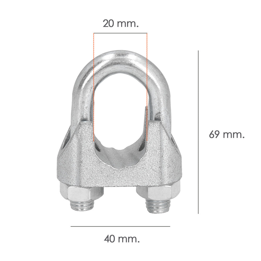 Sujetacables galvanizado 20 mm 3/4" uso doméstico
