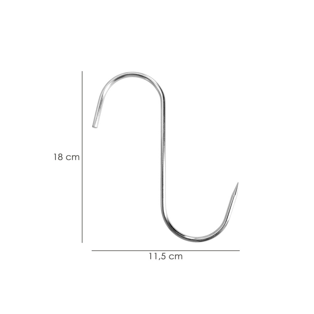 Gancho carnicero inoxidable nº 5 de 180 x 5 mm
