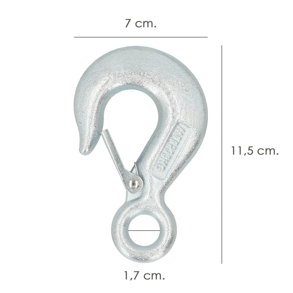 Swivel hook with safety latch 500 kg