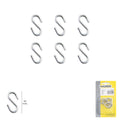 "S" hook 40 mm zinc-plated (blister pack of 6 pieces) for household use