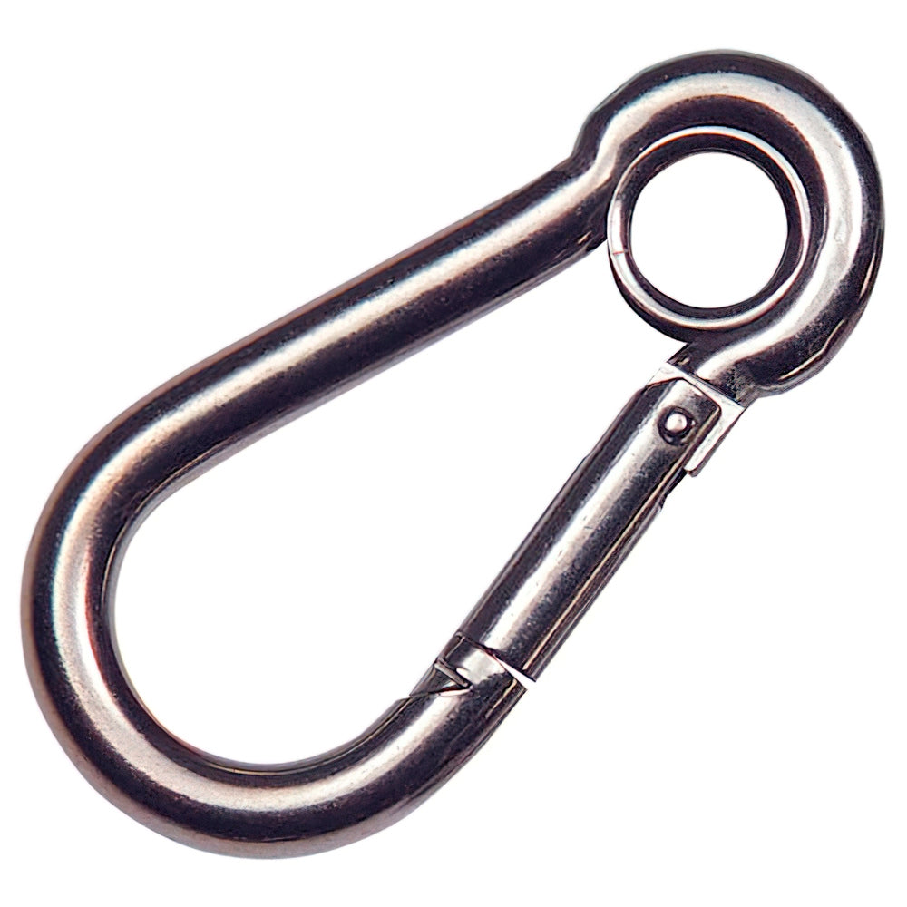 Mosquetón bombero inoxidable con ojo. 100 mm uso doméstico