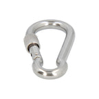 Stainless steel carabiner with safety lock 80x8 for domestic use