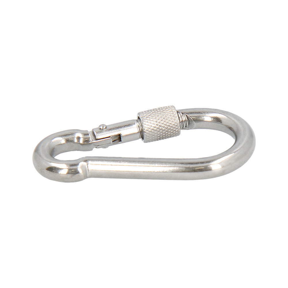Stainless steel firemen's carabiner with safety lock 100x10 household use