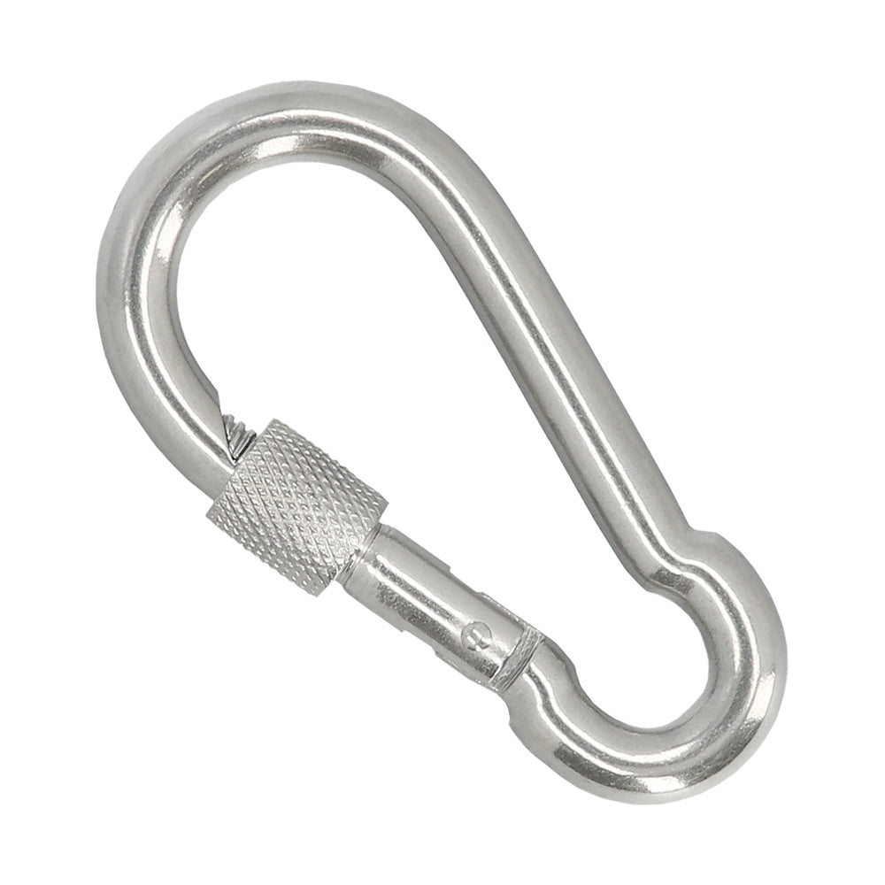 Stainless steel firemen's carabiner with safety lock 100x10 household use