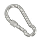 Stainless steel firemen's carabiner with safety lock 100x10 household use