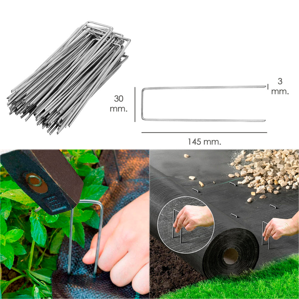 Metal staple for fixing meshes and turf (20 pieces)