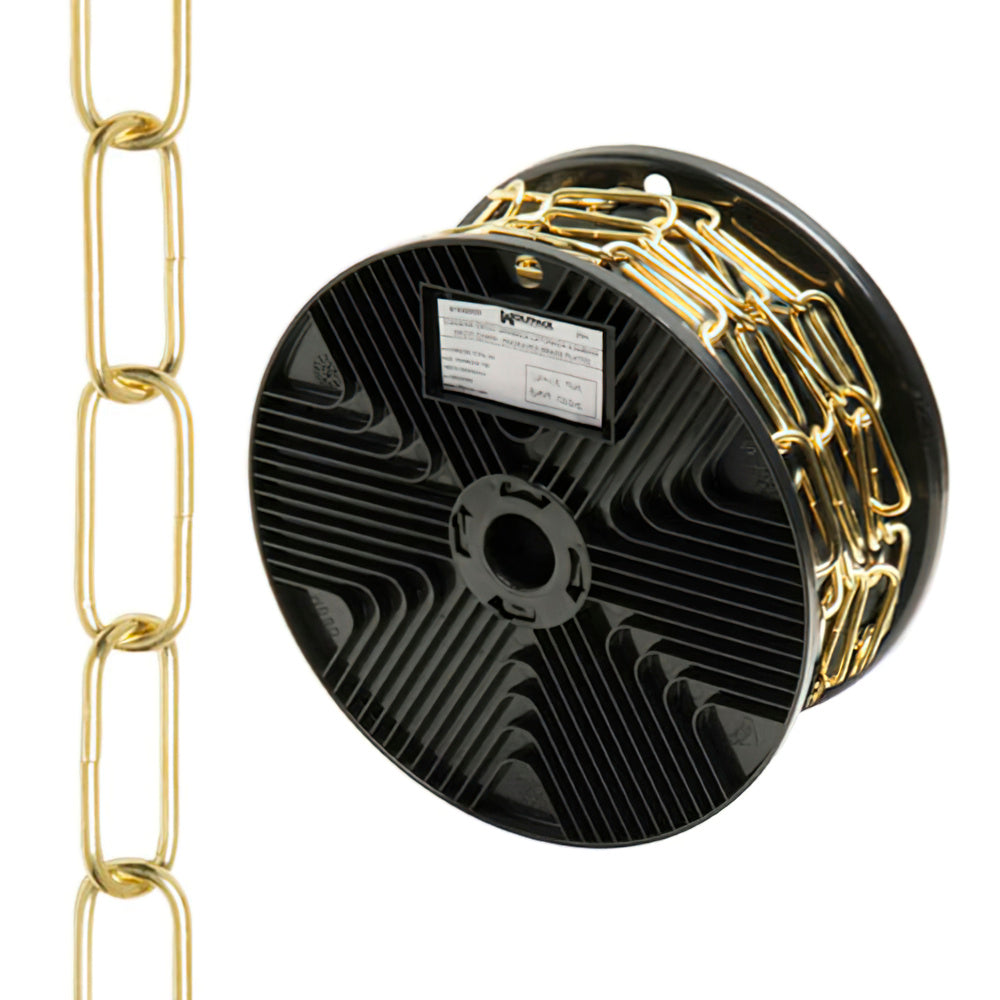 Cadena decorativa lisa latonada 3,4x43 mm rollo 20 metros