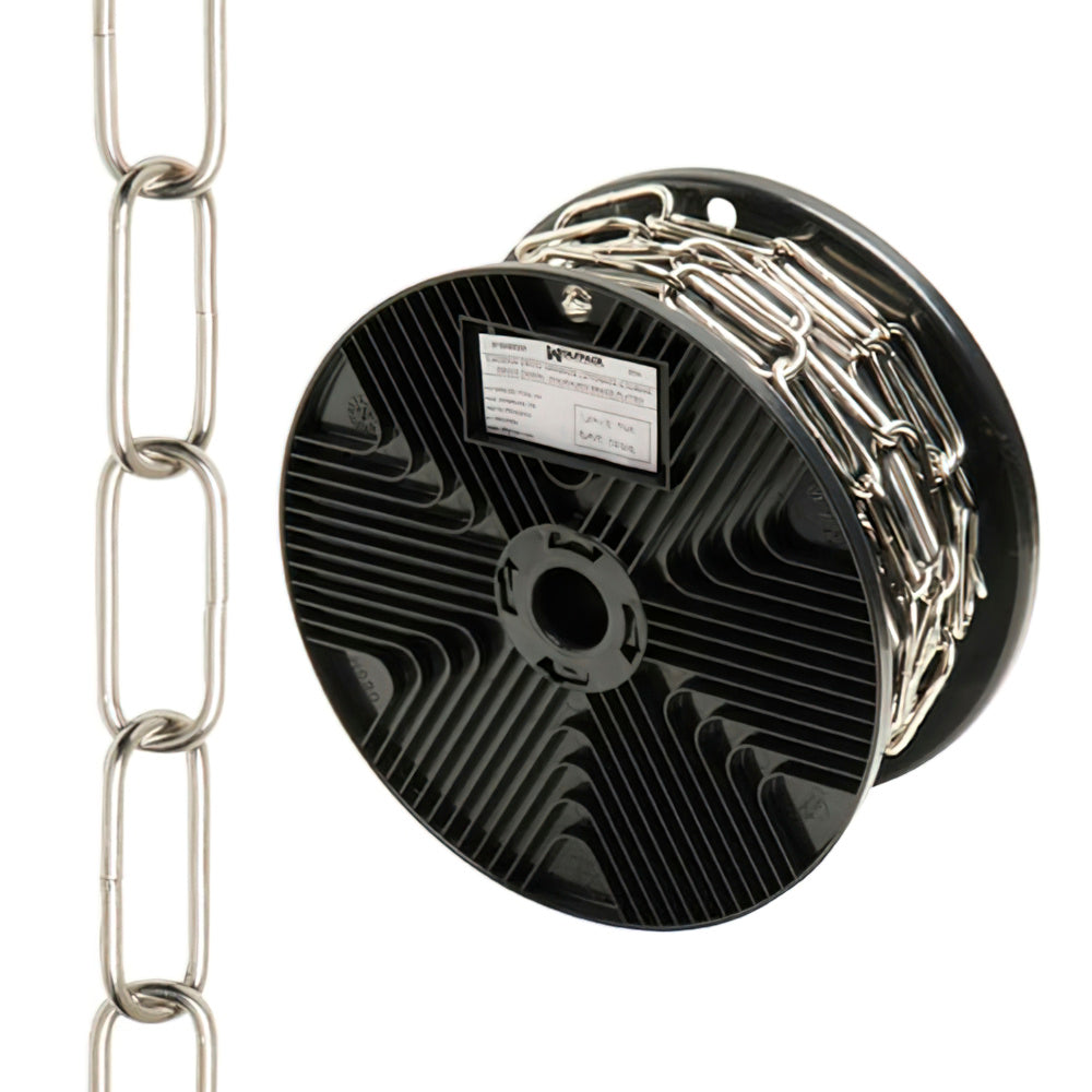 Cadena decorativa lisa plateada 3,4x43 mm rollo 20 metros