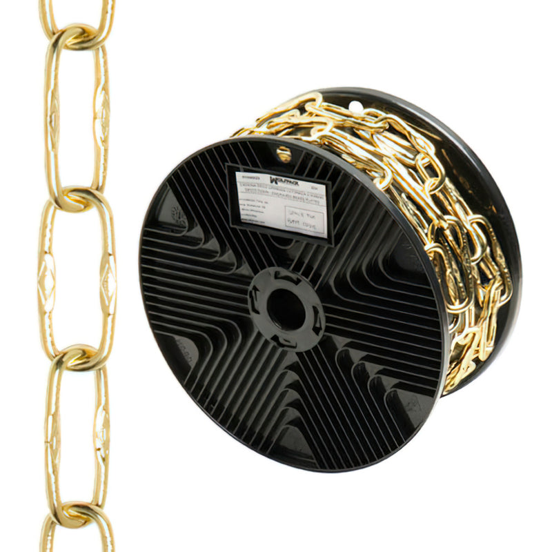 Cadena decorativa latonada grabada 4,0x46 mm | 20 m