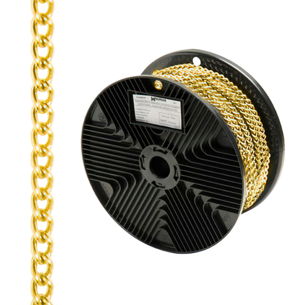 Cadena decorativa barbada dorada 2,0 mm / rollo 20 metros