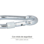 Carabiner with safety lock, 7x70mm, domestic use