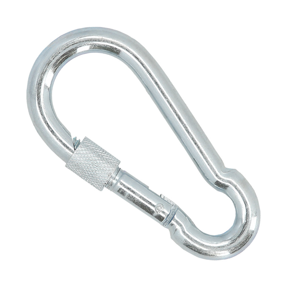 Carabiner with safety lock, 8x80mm, for household use