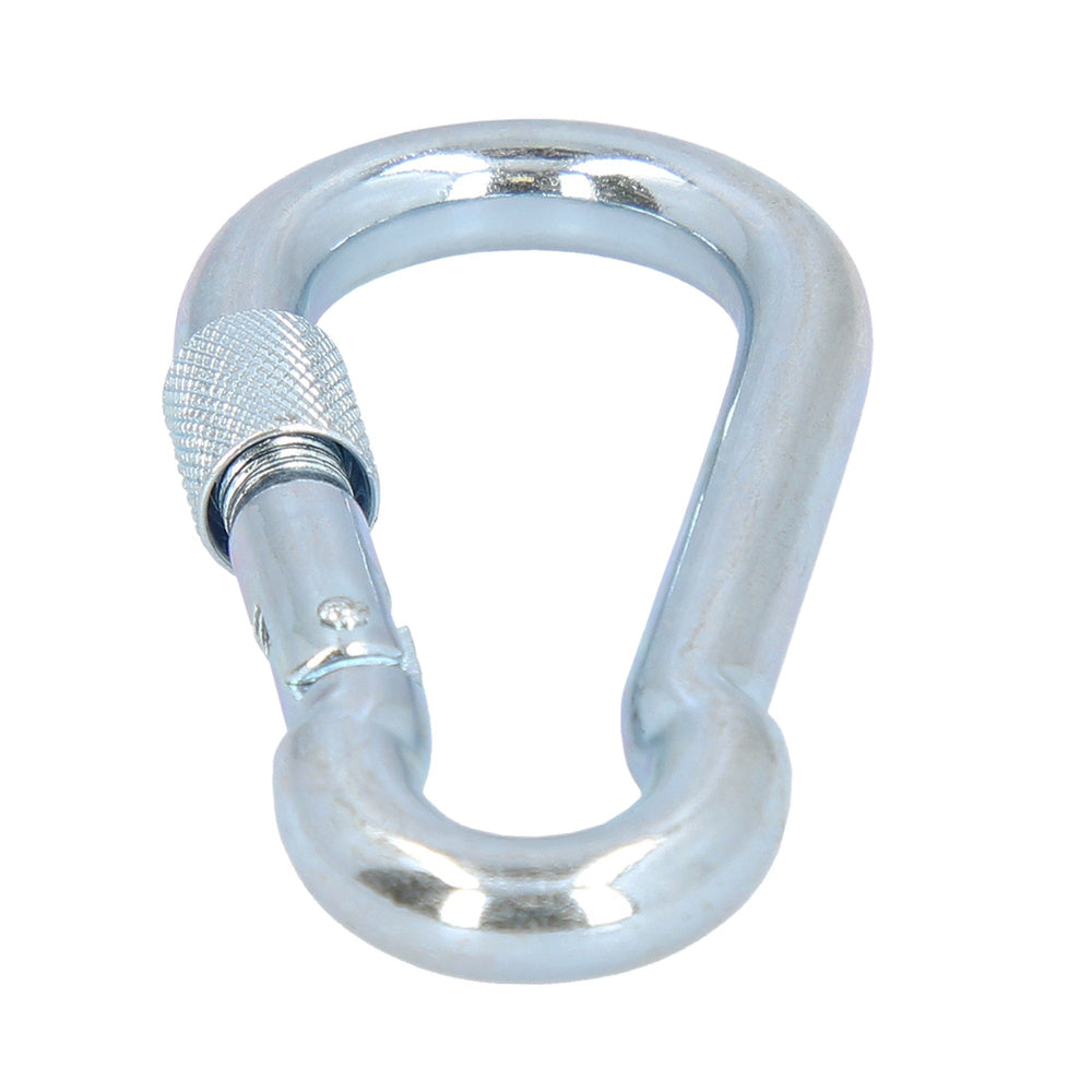 Carabiner with safety lock, 8x80mm, for household use