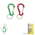 Aluminum firefighter carabiner for keys 50mm blister 2 pieces
