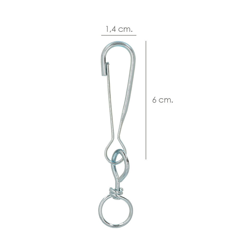 Nickel-plated swivel snap hook 60 mm