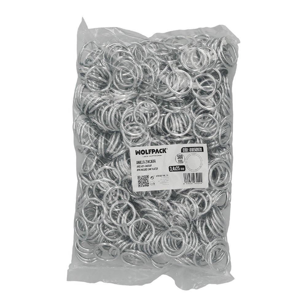 Zinc-plated ring 3.4x25 mm (bag of 500 units)