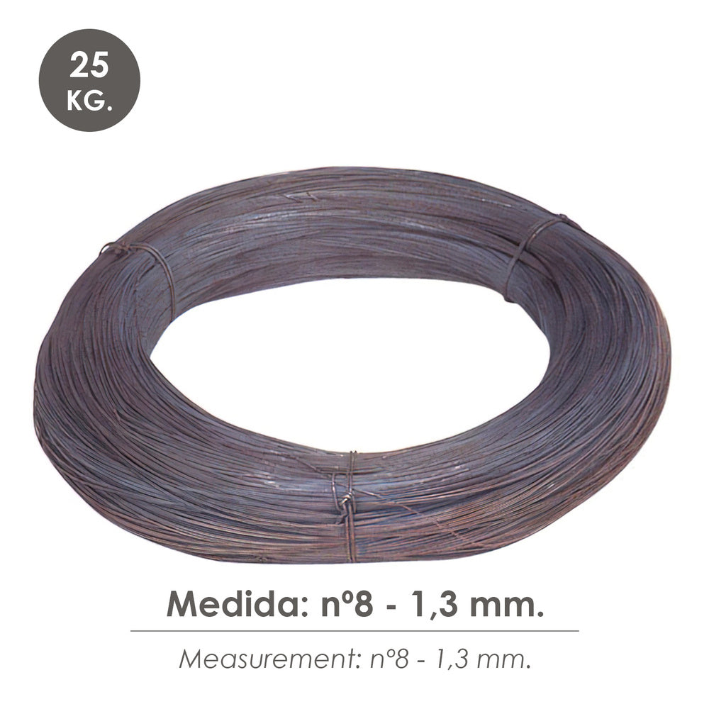 Alambre recocido rollo 25 kg. Nº8 - 1,3 mm