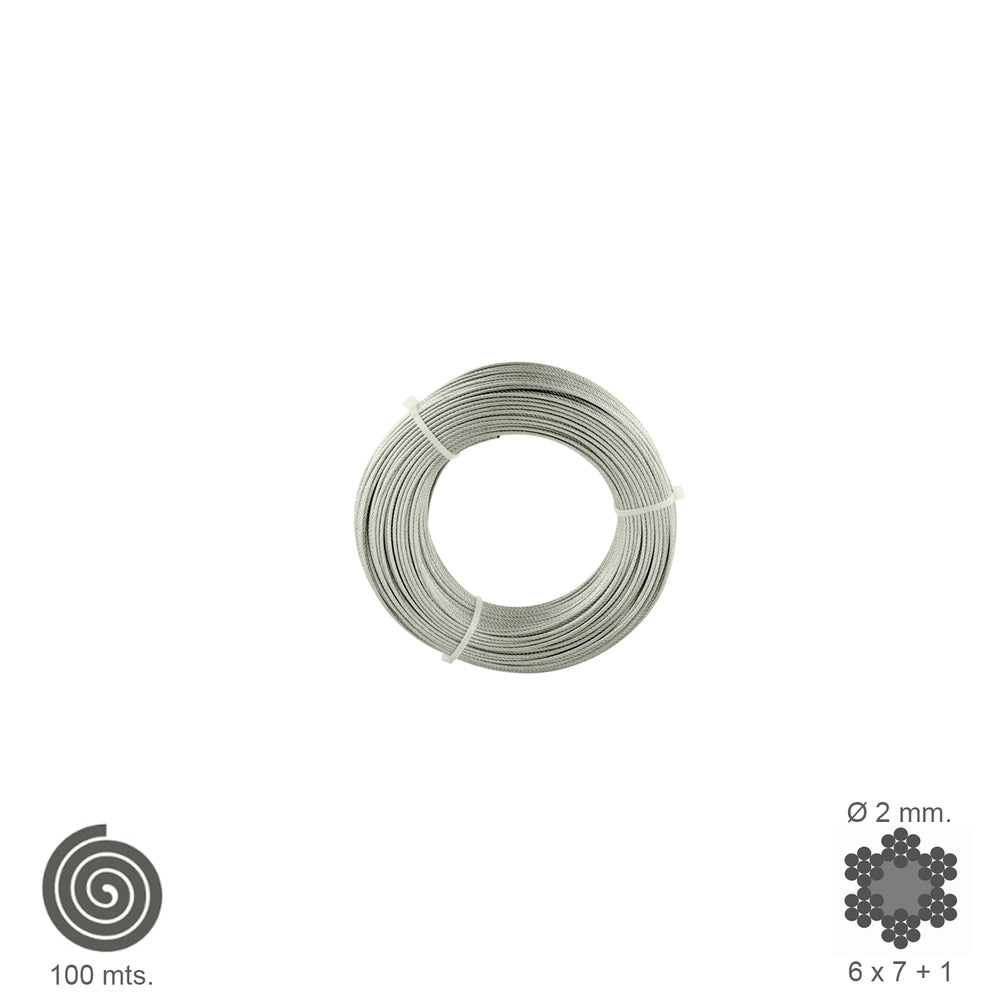 Galvanized wire 2 mm (100 meter roll) no lifting