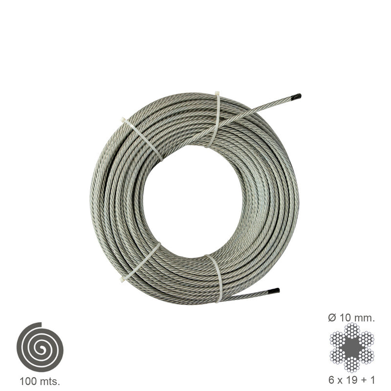 Cable galvanizado  10 mm. (rollo 100 metros) no elevacion
