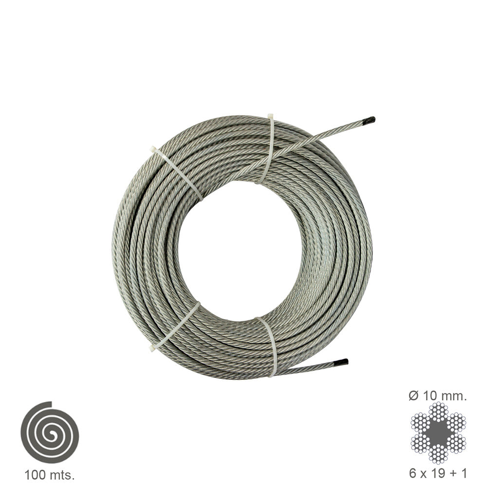 Galvanized cable 10 mm (100-meter roll) non-lifting