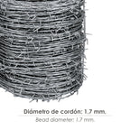 Alambre espino galvanizado 100 metros 4/12