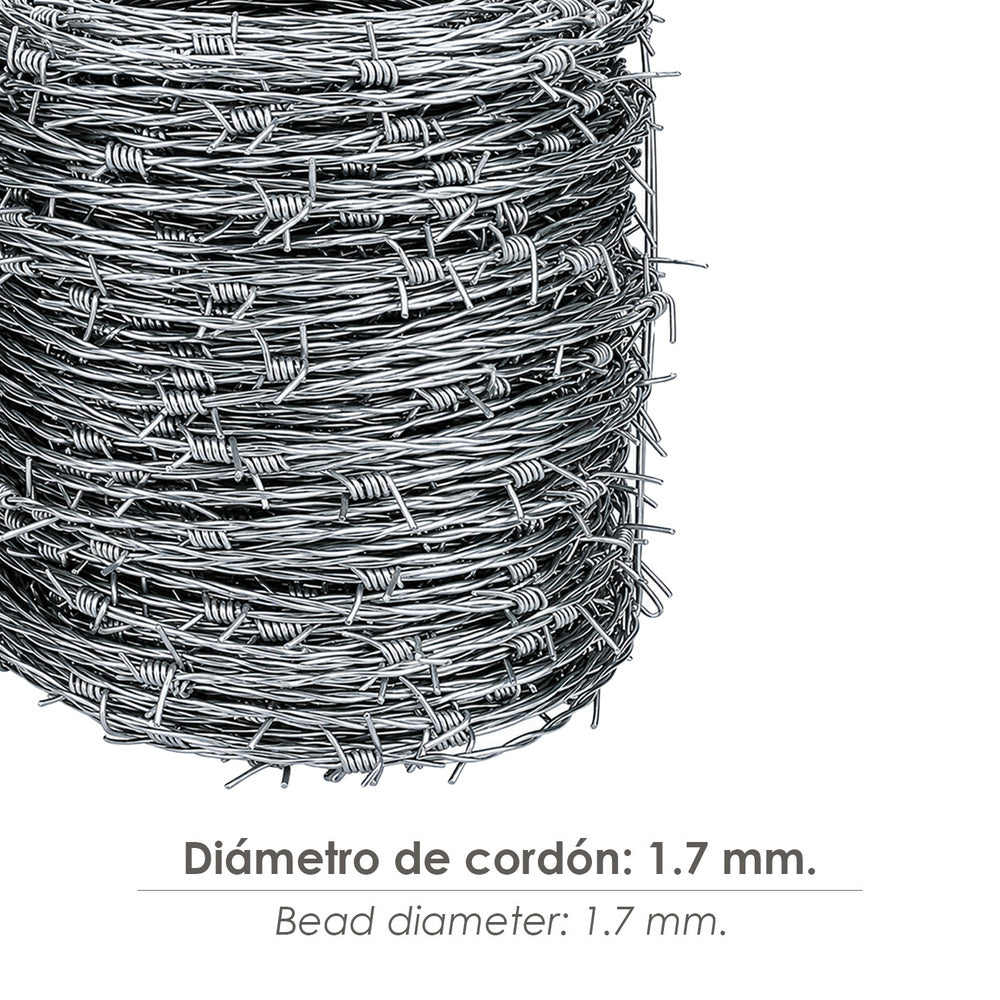 Alambre espino galvanizado 100 metros 4/12