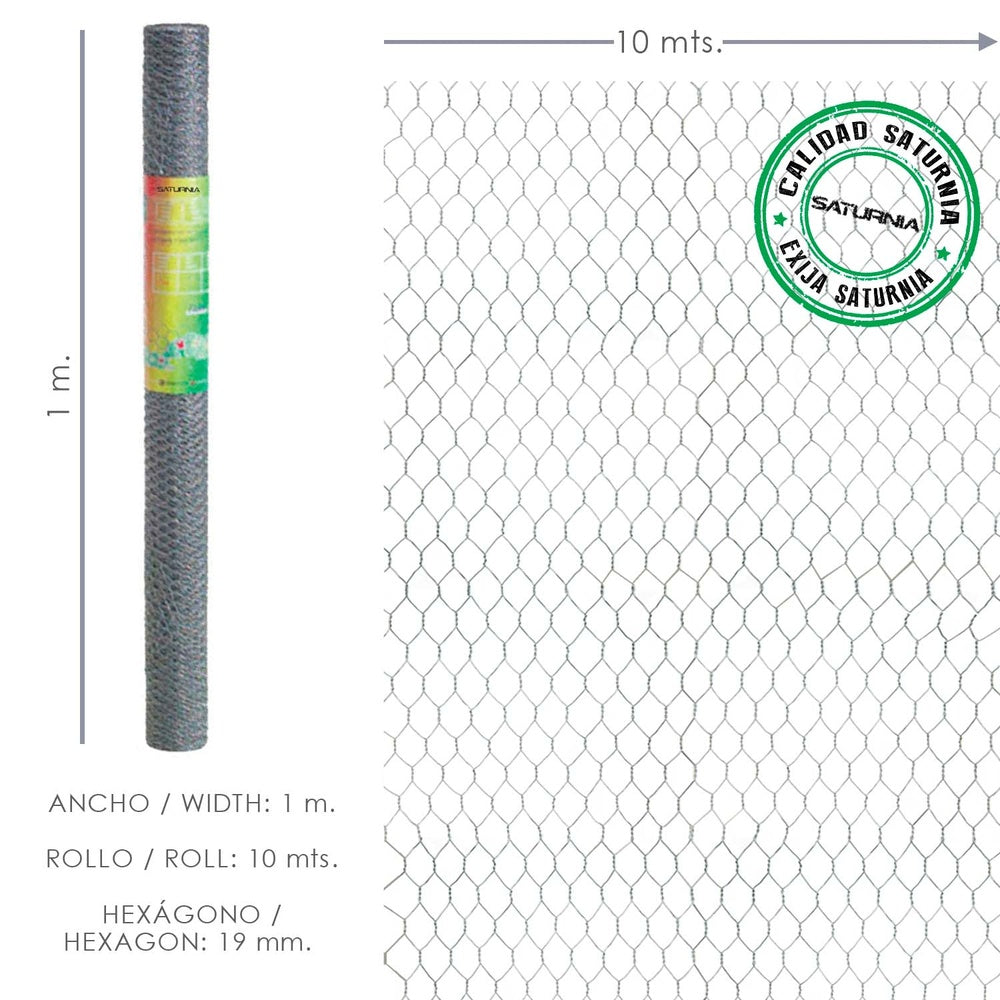 Triple twist wire mesh 19 gauge / 100 cm width 10 meter roll domestic use
