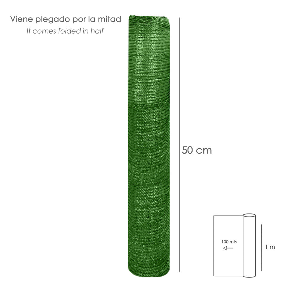 Shade mesh 1.0 meter green roll 100 meters.