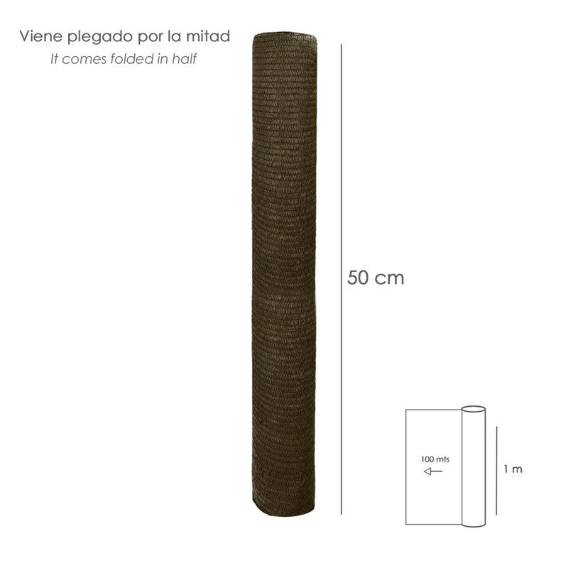 Malla sombreo 1,0 metro marrón rollo 100 metros