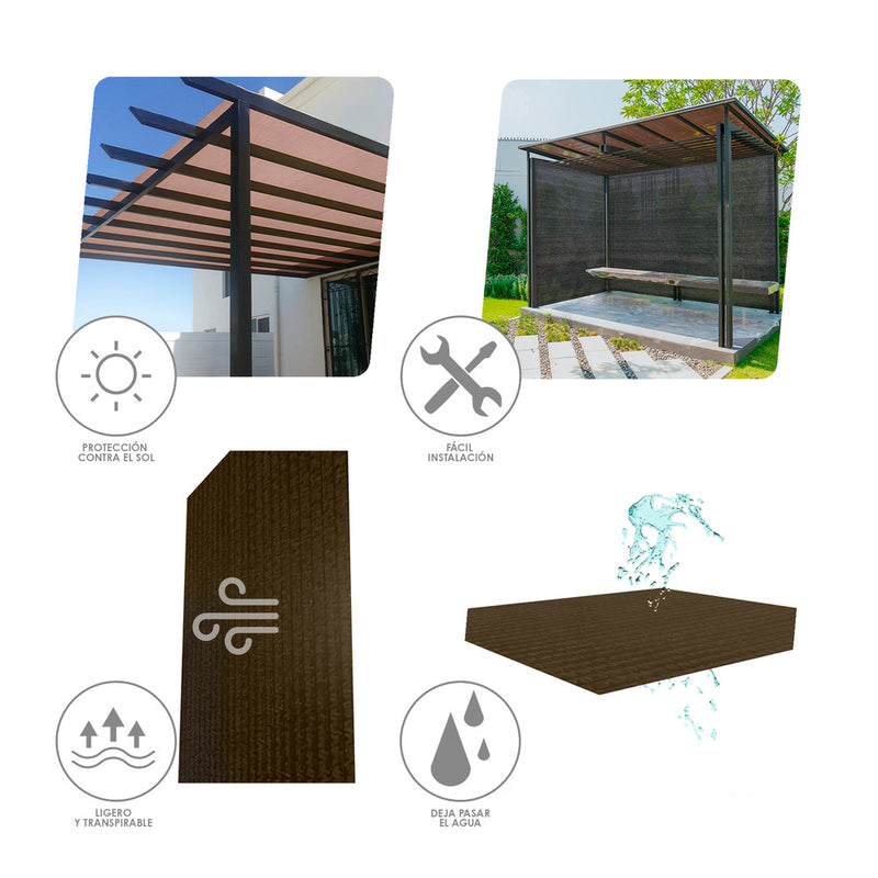 Malla sombreo 3,0 metros marrón rollo 100 metros