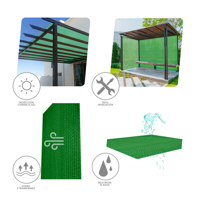 Malla sombreo 4,0 metros verde rollo 100 metros