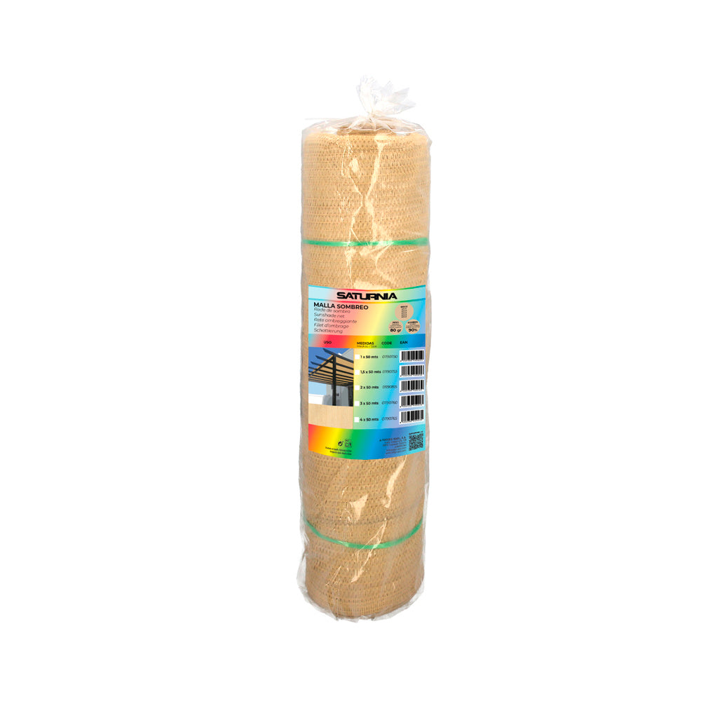 Rolo de tela de sombreamento 1,5 x 50 metros, reduz a radiação, protege o jardim e o terraço, regula a temperatura, cor bege
