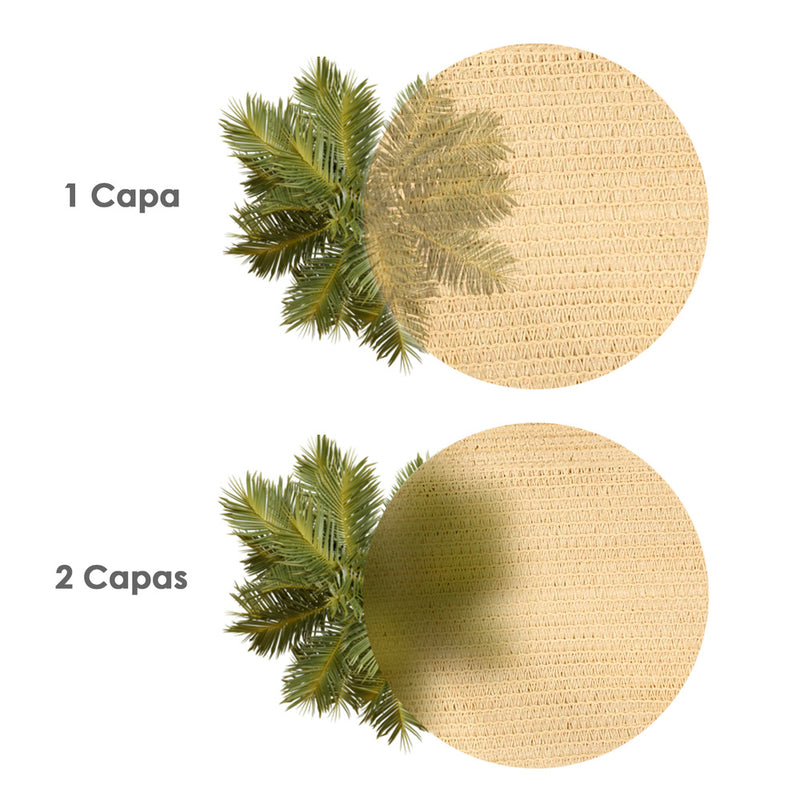 Malla sombreo rollo 1.5 x 50 metros, reduce radiación, protección jardín y terraza, regula temperatura, color beige