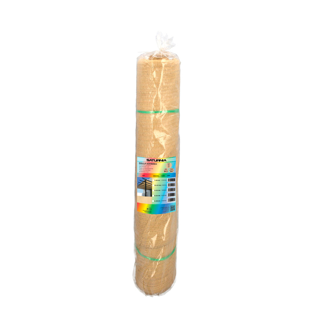 Rolo de tela de sombreamento 3,0 x 50 metros, reduz a radiação, protege o jardim e o terraço, regula a temperatura, cor bege